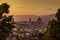 Sunset in viewpoint over Florence with Duomo of cathedral Santa Maria del Fiore, ITALY