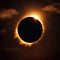 Sunset views on the sky background,solar eclipse on the back sky background