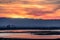 Sunset views of the tidal marshes of Alviso, Don Edwards San Francisco Bay National Wildlife Refuge, San Jose, California