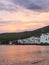 Sunset in the village of Cadaques. Romanticism in the Mediterranean Sea. The town of Salvador Dali, in Costa Brava, Gerona, Spain