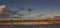 Sunset at the waterhole in Etosha National Park