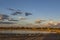 Sunset at a waterhole in Namibia