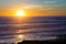 Sunset Waves on California Coast