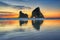 Sunset at Wharariki beach, New Zealand