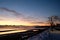 After Sunset - White  Rock`s waterfront covered in snow