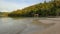 Sunset Wild island tropical forest raja ampat on the beach