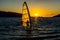 Sunset windsurfing, watersports