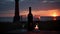Sunset Wine at Rudbjerg Knude Lighthouse Generative AI