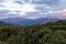 Sunset in winter in the Port of Honduras view Valle del Jerte and Sierra de Tormantos horizontal