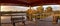 Sunset Wooden bench on a secluded, tranquil boardwalk along a ma