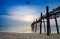 Sunset with wooden bridge, andaman Thailand