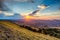 Sunset on the yellow stone canyon