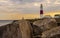 Sunseting over portland bill lighthouse