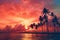 Sunsets casting a breathtaking palette of colors realistic tropical background