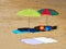 Sunshade parasol on a Tropical beach