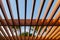 Sunshade structure perspective under blue sky