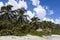 Sunshade on the tropical beach at Tayrona, Colombia