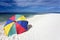 Sunshade on tropical white beach