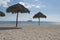 Sunshade on white sand beach Cuba, The Caribbean