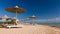 Sunshades on the beach of El Gouna