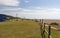 Sunshades and Wooden Barrier in Grass Recreational Area