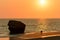 Sunshine on the beach of Matalascanas village, near Higuera tower, Huelva county, Andalusia, Spain