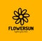 Sunshine creative symbol concept. Sunlight, solarium, sunblock cream, protection screen abstract business logo. Summer flower