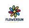Sunshine creative symbol concept. Sunlight, solarium, sunblock cream, protection screen abstract business logo. Summer flower