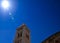 Sunshine glimmering onto the Church of the Nativity in Bethlehem.