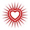 Sunshine heart icon, simple style