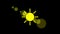 Sunshine icon animation with black background. Animation with alpha transparent background for easy use in your video
