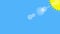 Sunshine icon animation with blue background. Icon design. Video Animation. Bright Sun Isolated Cartoon Animation