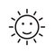Sunshine icon in line vector, sun character isolated icon, sun summer weather symbol