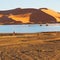 sunshine in the lake yellow desert of morocco sand and dune