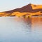 sunshine in the lake yellow desert of morocco sand and dune