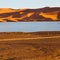 sunshine in the lake yellow desert of morocco sand and dune