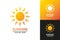 Sunshine logo set colorful style for summer emblem