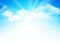 Sunshine sky, abstract blue clouds background