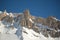 Sunshine on snow-covered mountain range, Argentina