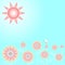 Sunshine with sweet color flower on blue sky background