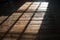 Sunshine window reflection on the wooden floor