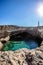 A sunshiny day at the Grotta della Poesia in the Puglia region of southern Italy which is really nothing more than a beautiful