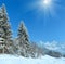 Sunshiny winter mountain landscape