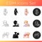 Sunstroke precaution icons set