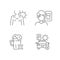 Sunstroke precaution linear icons set