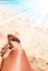 Suntan Female Legs Sand Beach Tropical Vacation