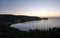 Sunup on calamosca beach from capo sant`Elia lighthouse