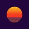 Sunwave cosmos/ Synthwave Sun, Logotype or music cover/ poster template