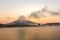 Suoi Vang lake with Langbiang mountains in the morning