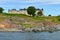 Suomenlinna 1748, or Sveaborg, inhabited sea fortress. Ancient residential buildings. Helsinki, Finland